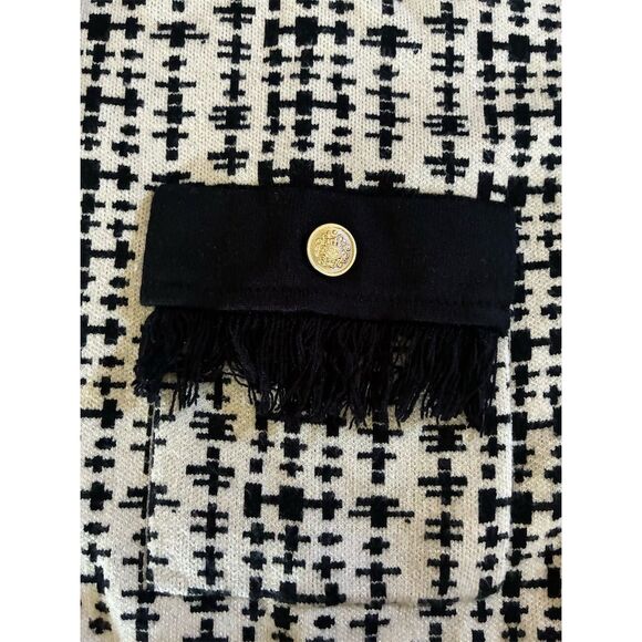 Cyrus Women's XL Black Check Knit Cardigan Sweater - Picture 6 of 10